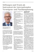 Stiftungen und Trusts als Instrument der internationalen Vermögens- und Nachlassplanung