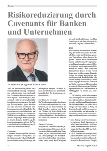 Risikoreduzierung durch Covenants für Banken und Unternehmen