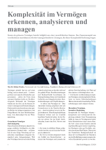 Komplexität im Vermögen erkennen, analysieren und managen