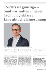 «Nichts ist günstig» – Sind wir mitten in einer Technologieblase?
