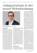 Anlagestrategie in der neuen Weltunordnung