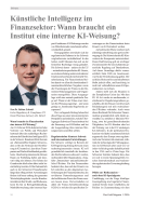Künstliche Intelligenz im Finanzsektor: Wann braucht ein Institut eine interne KI-Weisung?