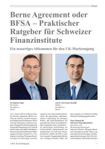 Berne Agreement oder BFSA – Praktischer Ratgeber für Schweizer Finanzinstitute