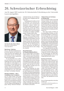 Der 20. Schweizerische Erbrechtstag