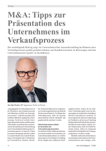 M&A: Tipps zur Präsentation des Unternehmens im Verkaufsprozess